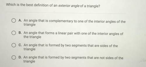 Help me plsssss. Exterior angles definitions