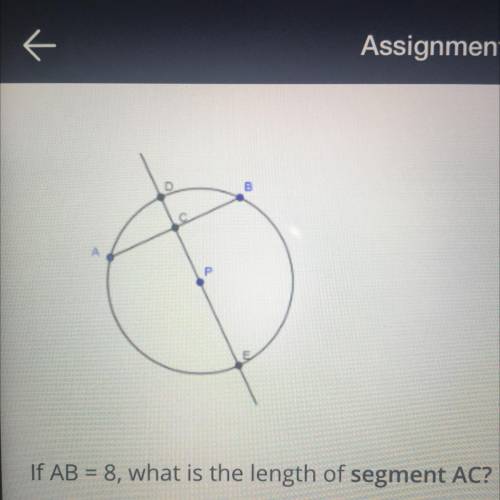 If AB = 8, what is the length of segment AC?