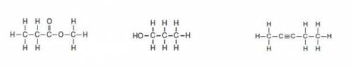 Name the following 3 structural formulas correctly, in order from left to right