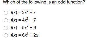 Which of the following is an odd function??