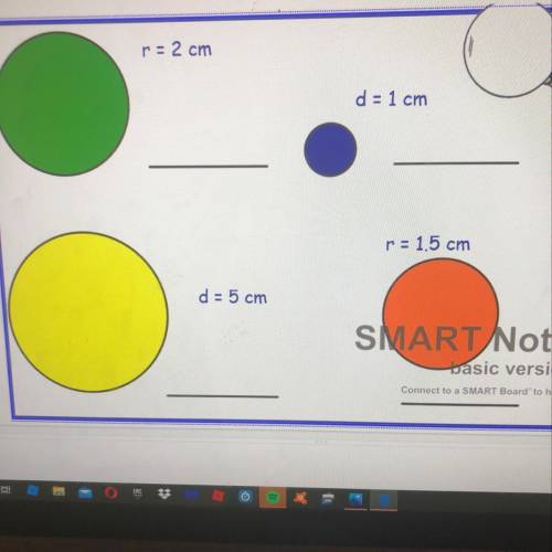 Chose 2 circles. Find the area of these circles using proper format.