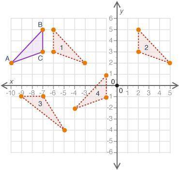 PLEASE HELP

(02.01)The figure shows Triangle ABC and some of its transformed images o