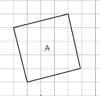 Find the area of the square below. Each unit on the grid represents one unit. Make sure you show yo