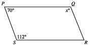 In quadrilateral PQRS below, sides PS and QR are parallel for what value of x ? Individual Question