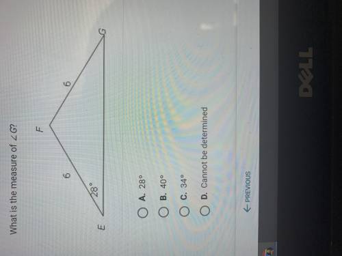 What is the measure of angle G?