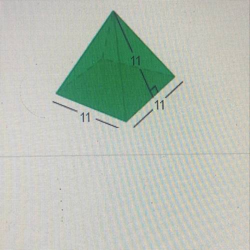 What is the surface area of the rectangular pyramid below?

A. 363 units2
B. 484 units2
C. 1026 un