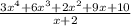 \frac{3x^{4} +6x^{3} +2x^{2} + 9x + 10 }{x+2}