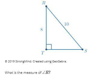 What is the measure of ∠R?
