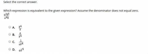 Which expression is equivalent to the given expression? Assume the denominator does not equal zero.