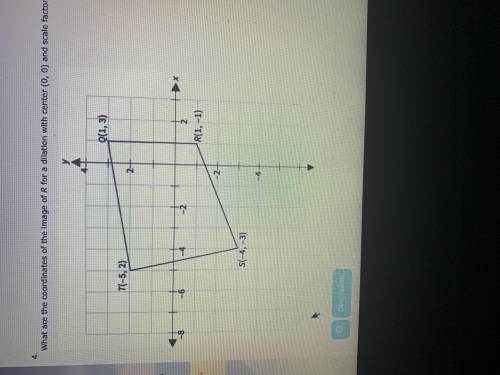 What are the coordinates of the image of R for a dilation with center (0,0) and scale factor 3