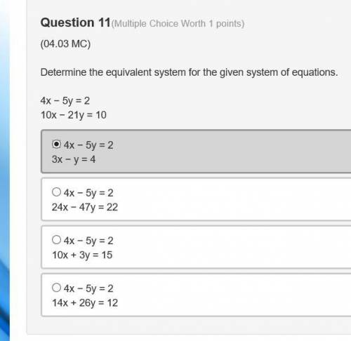WILL MARK BRAINIEST PLZ HELP ME! Determine the equivalent system for the given syst