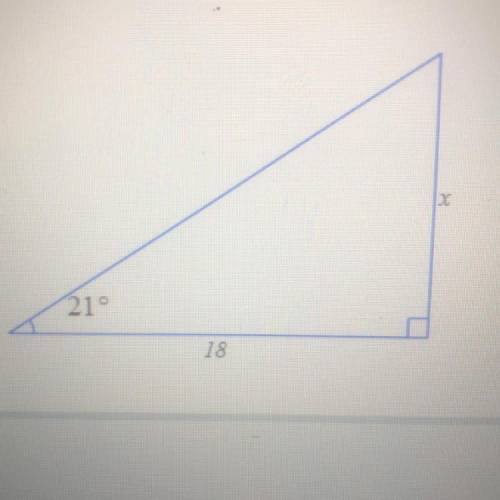 Solve for x in the triangle. Round your answer to the nearest tenth.
