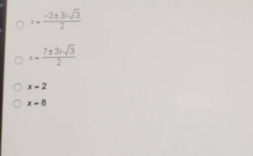 What is the solution of the equation (x - 5)2 +3(x-5)+9 = 0? Use u substitution and the quadratic f