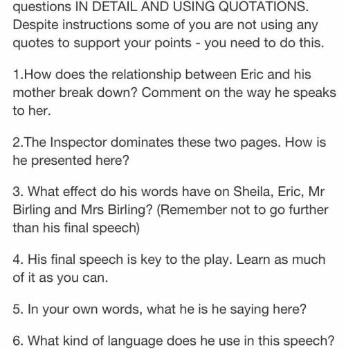 Questions in an inspector calls - act 3