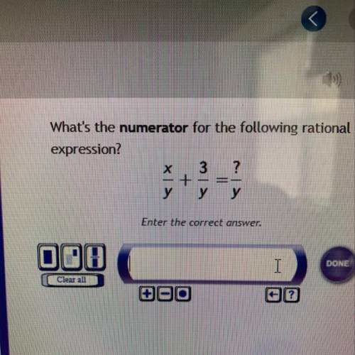 What's the numerator for the following rational
expression?