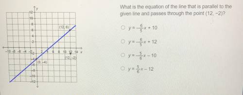What is the equation of the line that is parallel to the given line and passes through the point (1