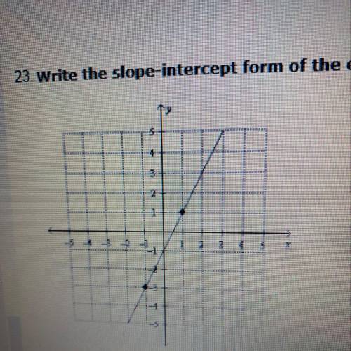 ‼️10 points‼️

23. wrote the slope intercept form of the equation for the line.
A. y=2x-1
B. y=1/2