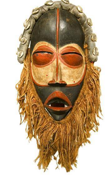 Look at the mask below. What do the materials use to make it tell us about the culture that created