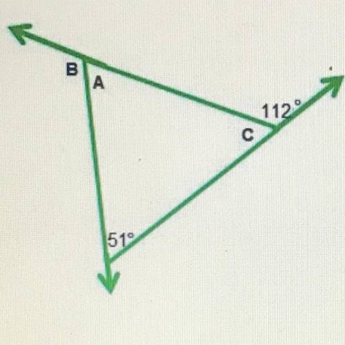What is the sum of the measures of the exterior angles of this triangle
