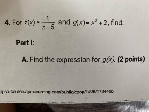 Find the expression for g(x) HELP PLEASE !! IMAGE ATTACHED BELOW
