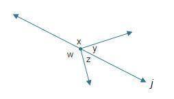 Line j is a straight line. Which equation represents the relationship between the measures of Angle