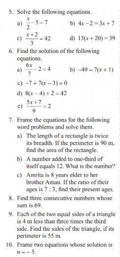 Chapter: Simple linear equations (Answer in steps)
