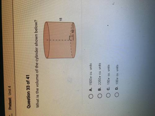 What is the volume of the cylinder shown below?