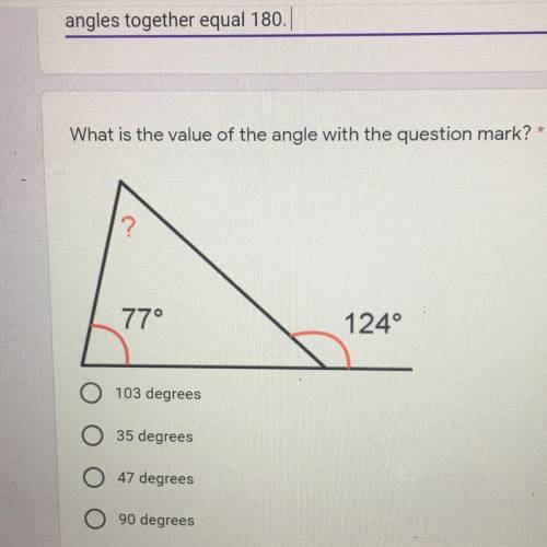 What is the value of the angle ?