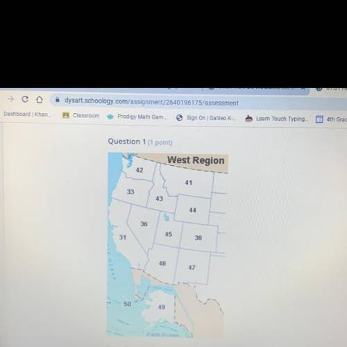 Using the map above, what number is on the state with the capital city of Phoenix????