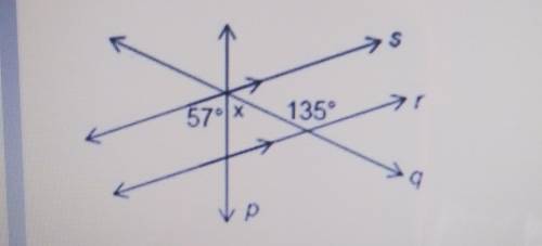 What's the value of x in the figure? Question 2 options: A) 78° B) 57° C) 76° D) 33°