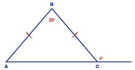 ABC is an isosceles triangle. Solve for x. In your final answer, include all of the necessary calcu
