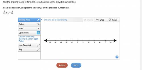 Use the drawing tool(s) to form the correct answer on the provided number line. Solve the equation,