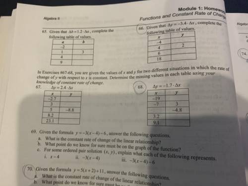 I need help with #66 and #68