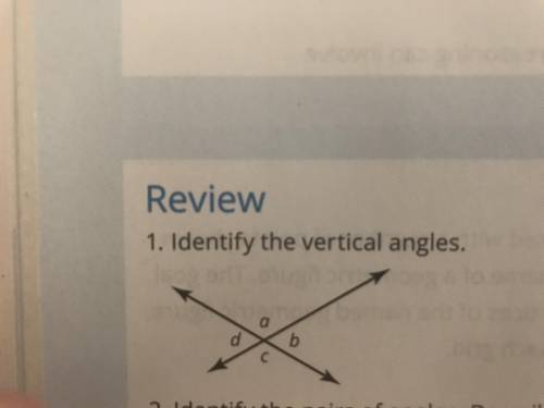 Identify the vertical angles