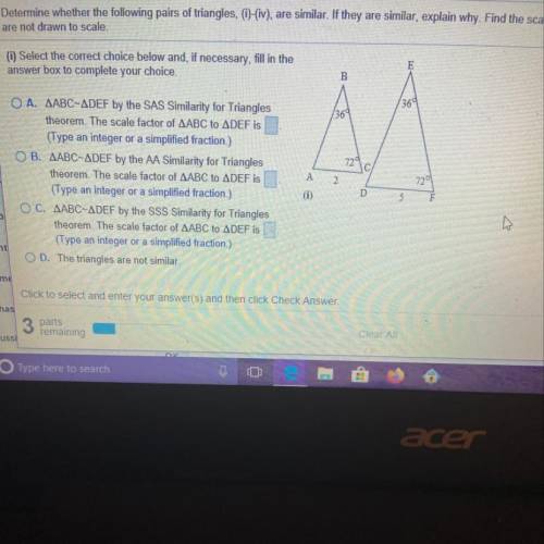 What is the scale factor of triangle ABC to triangle DEF?