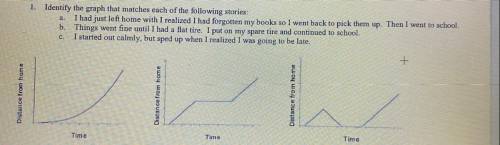 Identify the graph that matches each of the following stories