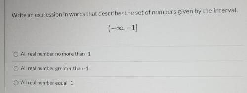 Which expression describes the set of numbers given by the interval: