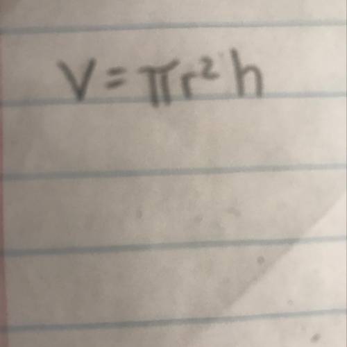 Solve for a 
V = (pi symbol) r^2 h