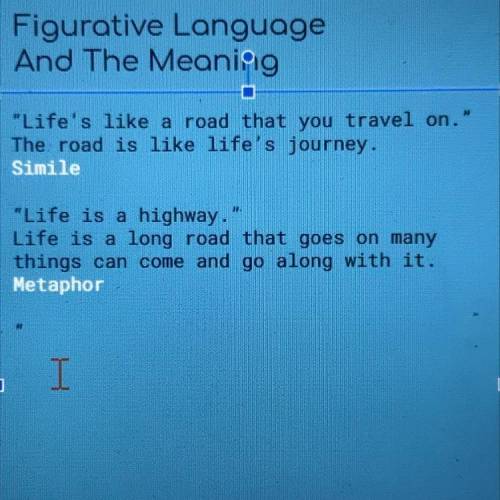 I need another line of figurative language from the song Life is a Highway by Rascal Flatts. I need