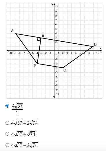 HELP ASAPP--- The figure below shows trapezoid ABCD on a coordinate plane. Which of the following e
