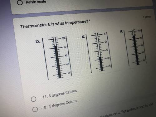 Thermometer e is what temperature?