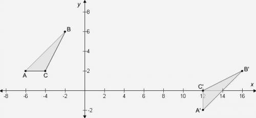 A sequence of transformations maps ∆ABC to ∆A′B′C′. The sequence of transformations that maps ∆ABC