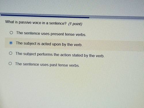 Well I think its B because the subject is acted upon the subject or verb. -.- (I'm grumpy)