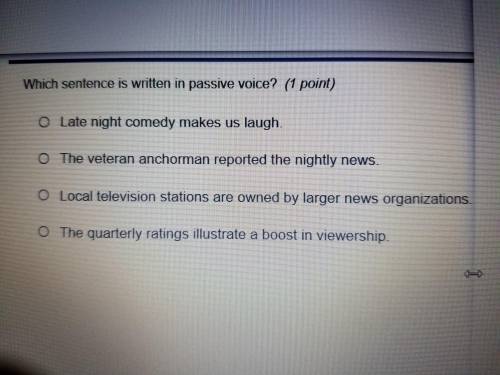 Hi I think its Dbecause Television is a think and it concludes with a subject and and a verb.