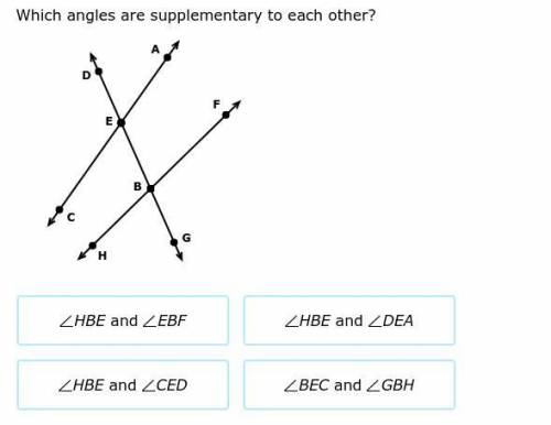 Which angles are supplementary to each other?