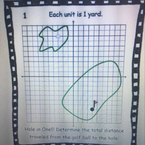 Each unit is 1 yard.

Hole in One!ll Determine the total distance
traveled from the golf ball to t