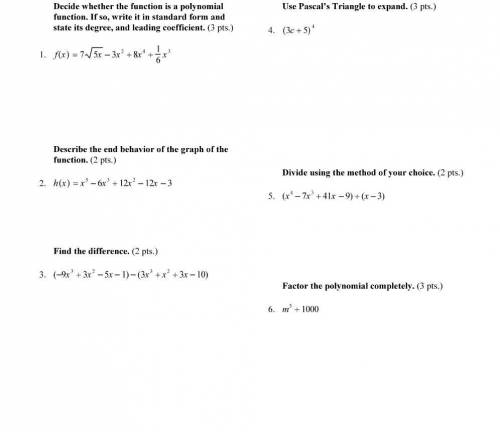 Need the 6 questions on the worksheet done with work