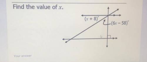 Find the value of x. See attachment.