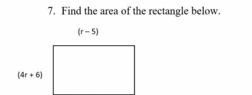 Find The area of the rectangle below