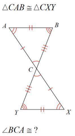 Complete the congruence statement by naming the corresponding angle or side.